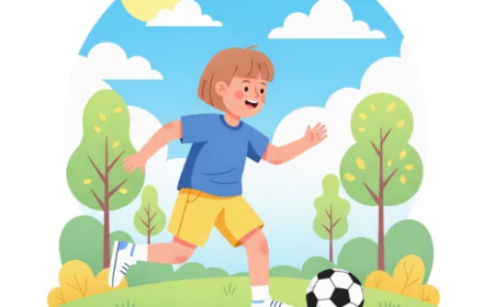 Child running with a soccer ball full of energy