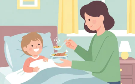 Child eating grilled salmon with vegetables at the table