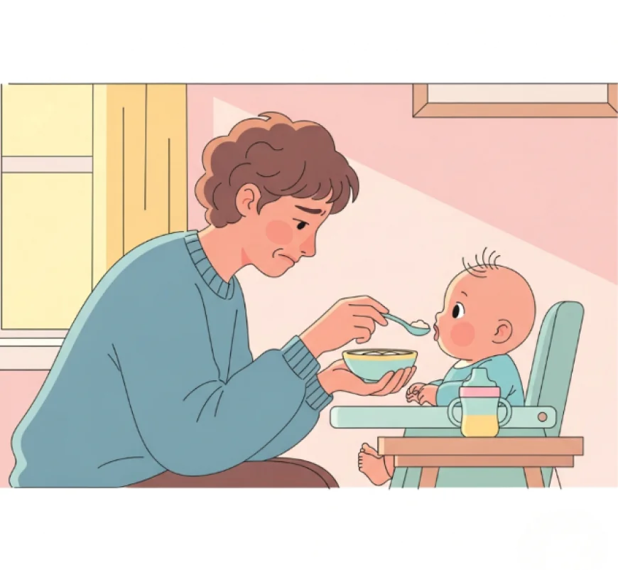 Parent gently feeding baby at home with love and patience, showing common baby feeding challenges