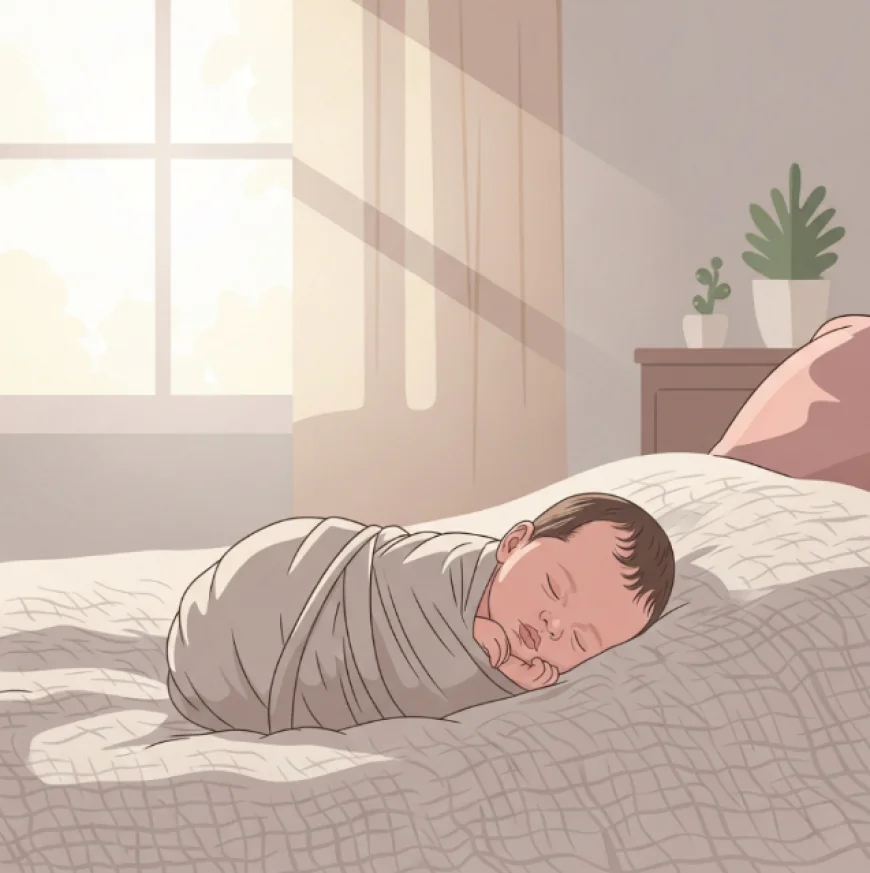 Newborn baby sleeping peacefully on a soft blanket during photoshoot