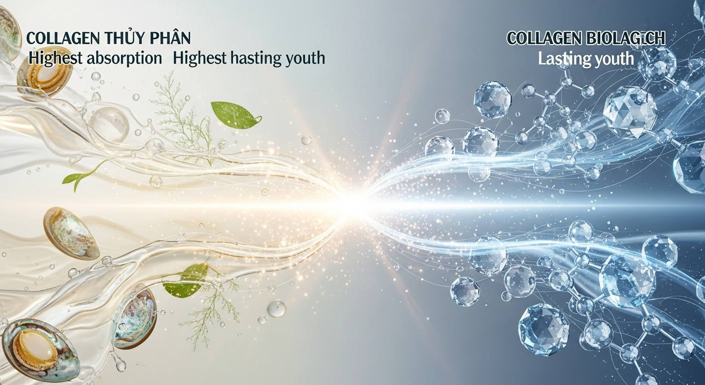 Collagen Thủy phân vs. Collagen Biotech: Loại nào có Khả năng Hấp thụ Cao nhất và Hiệu quả Kéo dài Tuổi trẻ?